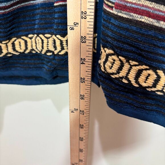 VTG Flashback Blue Aztec Blazer Jacket Western Cotton  Striped Tapestry Women M - Picture 3 of 9